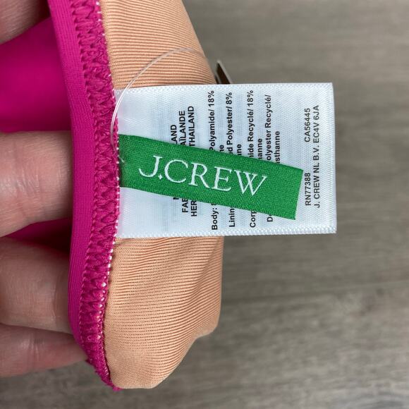 J.Crew Magenta Orchid Ruched V Neck One Piece Swimsuit Sz.12 NWT - Picture 6 of 11